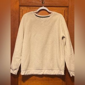 cream sherpa crewneck from st. john's bay! selling bc it doesn't fit anymore!